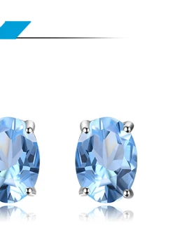 Jewelrypalace Овальный 1.5ct Природный Голубой топаз камень пасьянс кольцо стерлингового серебра 925 пробы Красивые ювелирные изделия для Для женщин Распродажа