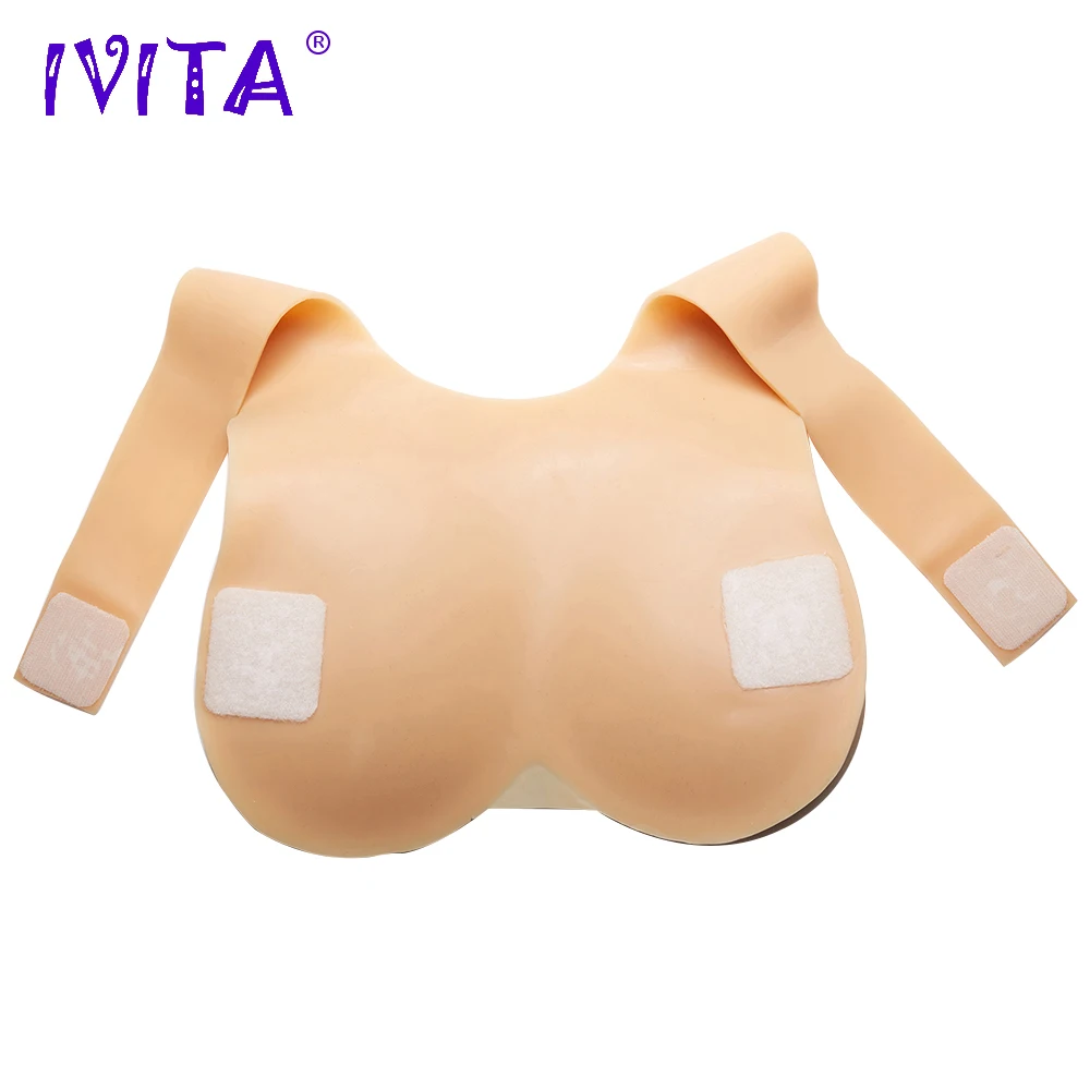 Силиконовая молочная форма IVITA 4100 г бежевые поддельные груди для трансвеститов