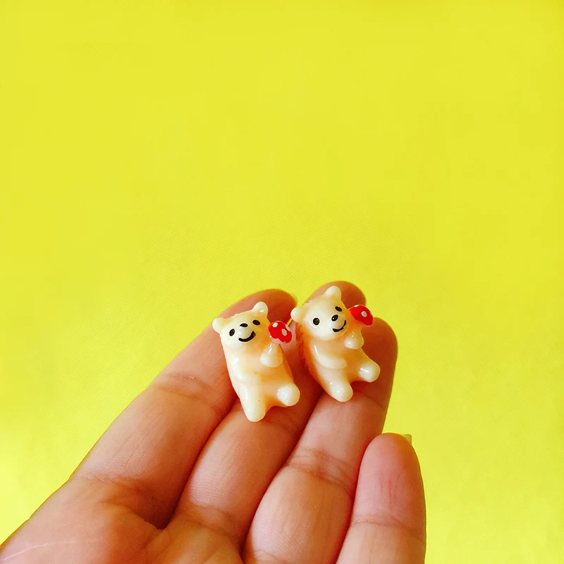 2 pcs Ежик с фруктовыми грибами/Сказочный Садовый Гном/Террариум с мхом домашний декор/поделки/Бонсай/бутылка сад/миниатюры/фигурка - Цвет: 2 pcs