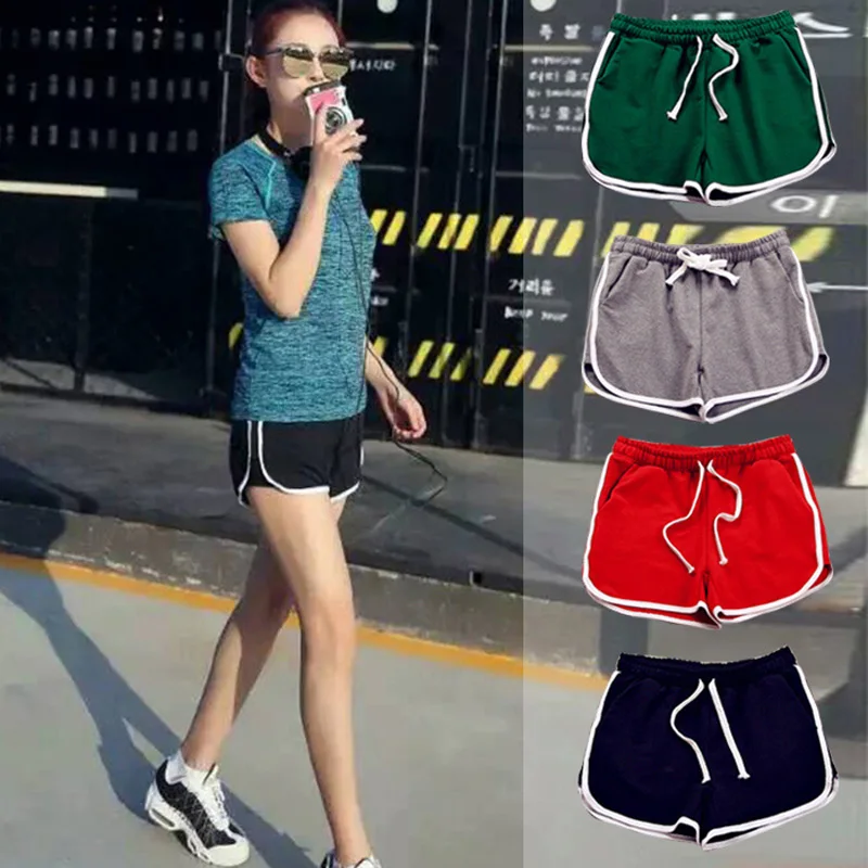 

BIVIGAOS Summer Cotton Women Casual Shorts Drawstring Fitness Short Elastic Waist Pocket workout Home Short Women Workout Shorts