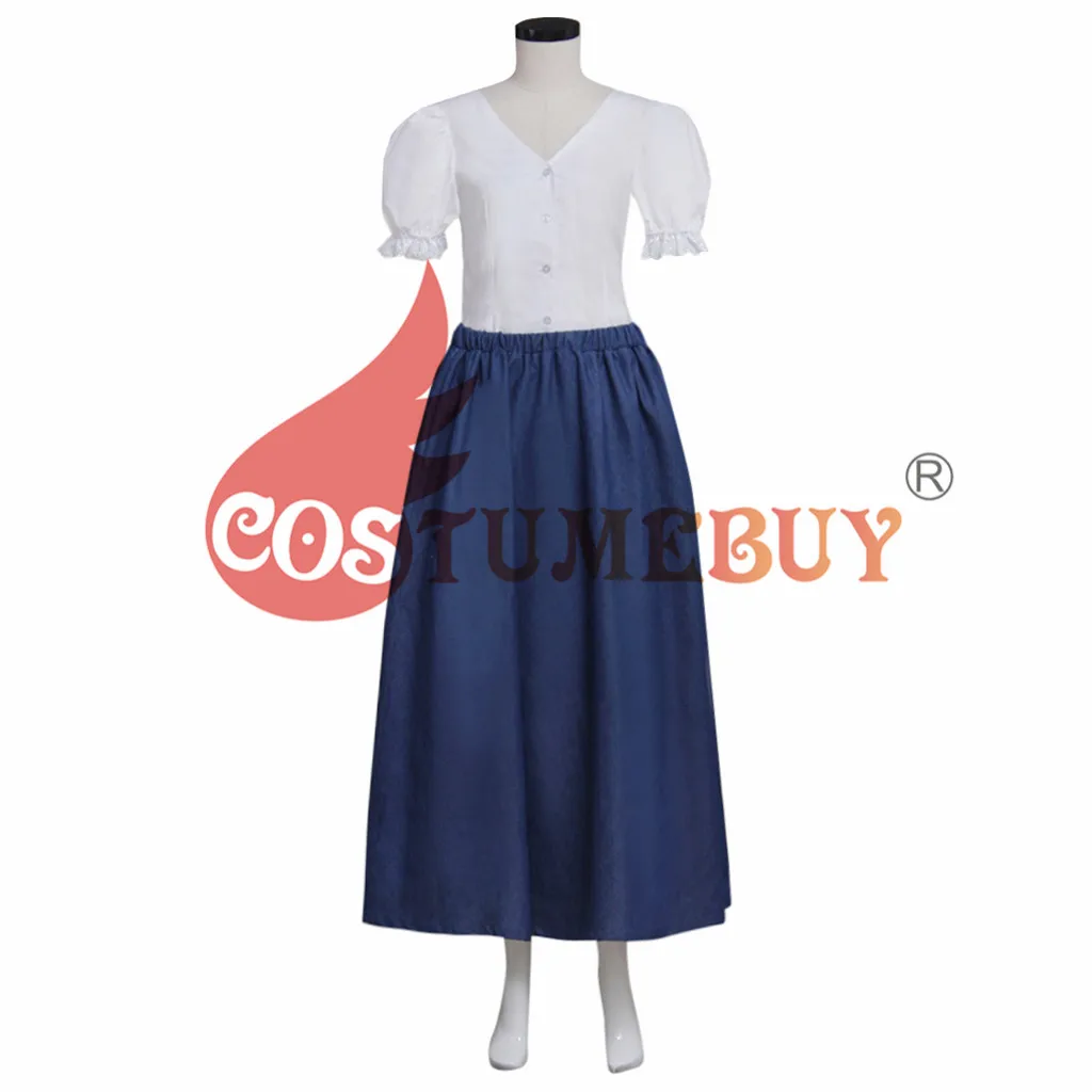 Costumebuy индивидуальный заказ один раз на время костюм для косплея "Белль" голубое платье женские карнавальные вечерние Хэллоуин юбка