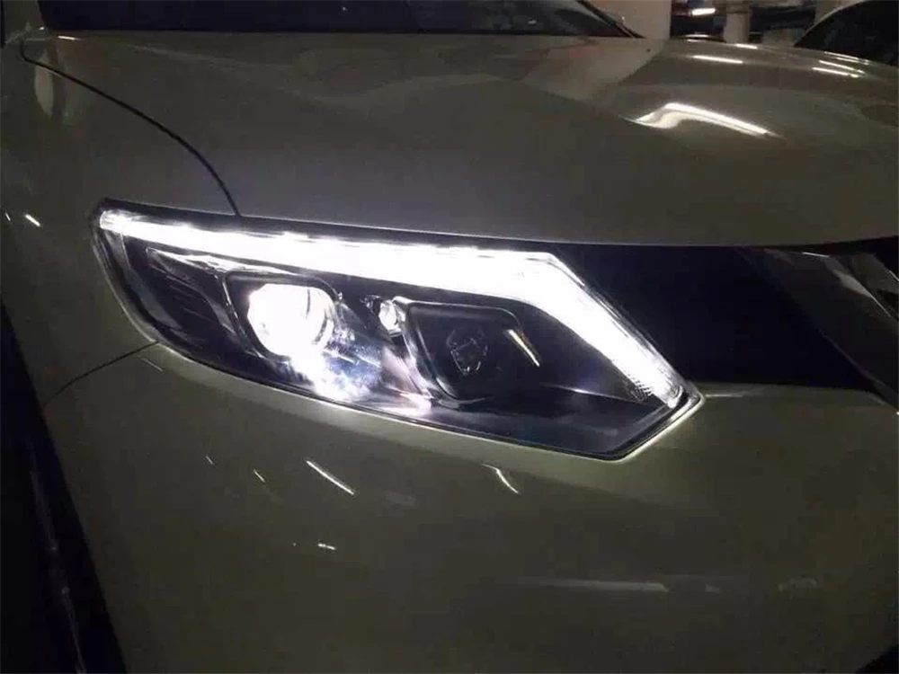 Автомобильный стиль светодиодный фары для Nissan X-Trail для XTrail Головной фонарь светодиодный объектив двойной луч H7 HID Xenon bi xenon объектив
