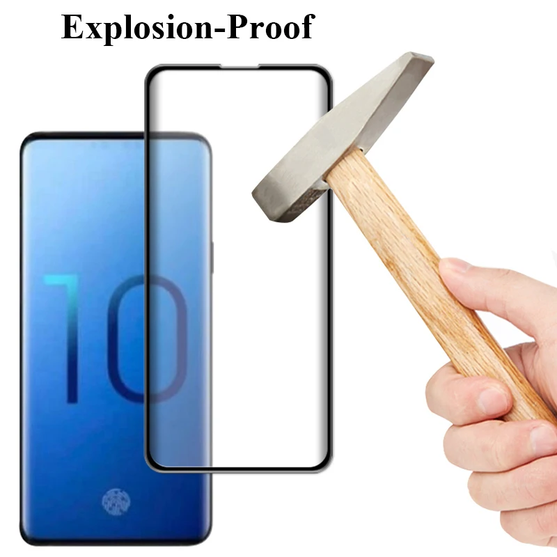 3D стеклянная пленка для Samsung galaxy s10 полное покрытие защитное стекло e plus