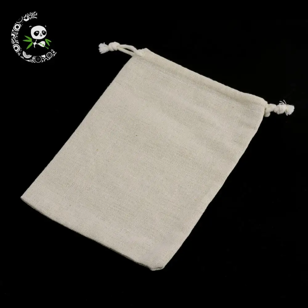 250pcs Cotton Packing Pouches Drawstring Bags for Jewelry Packaging Wheat, 9x8cm