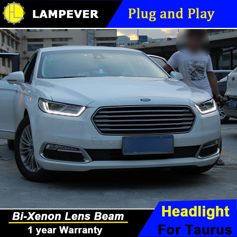 Фары Lampever для Ford Taurus 2015 2016 2017 фары светодиодные линзы ДХО двойной луч