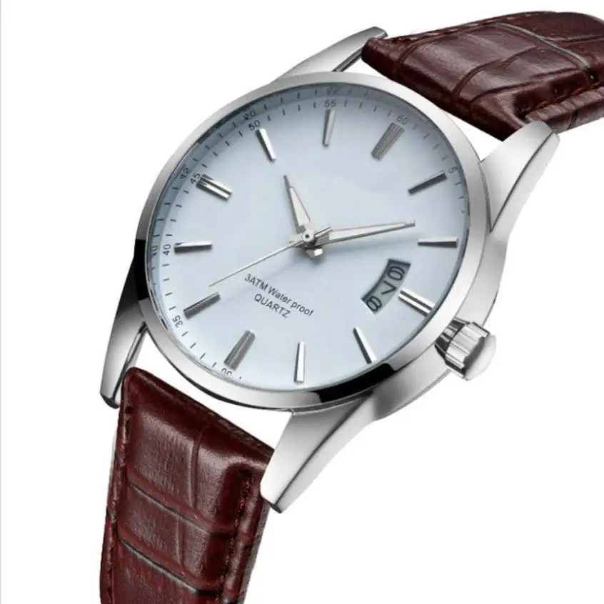 

Fashion Men's Watches High Quality Military Sports Watches Male Analog Quartz Watch Leather Metal Dial Simple Business Watchs #F