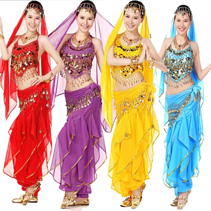Женский костюм для танца живота из 3 предметов индийский Болливуда на Хэллоуин