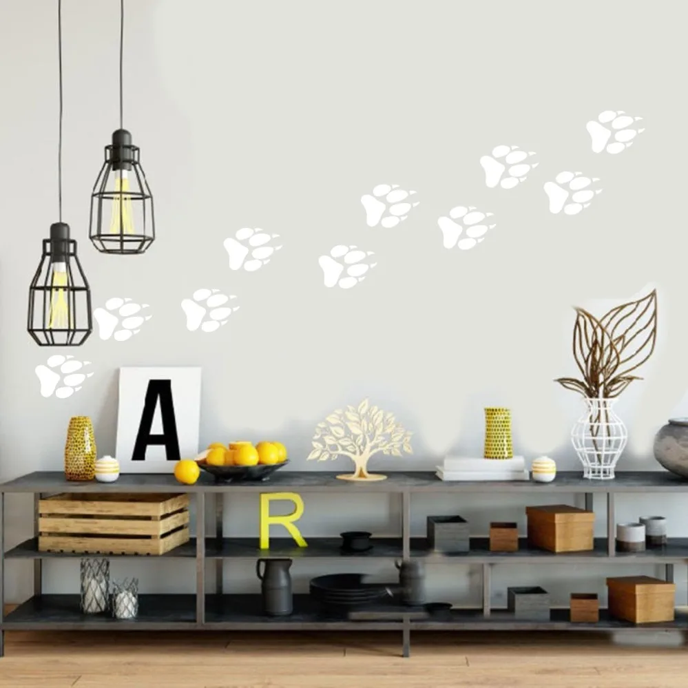 Виниловая наклейка с изображением волчьих лап диких животных гусениц собачьих