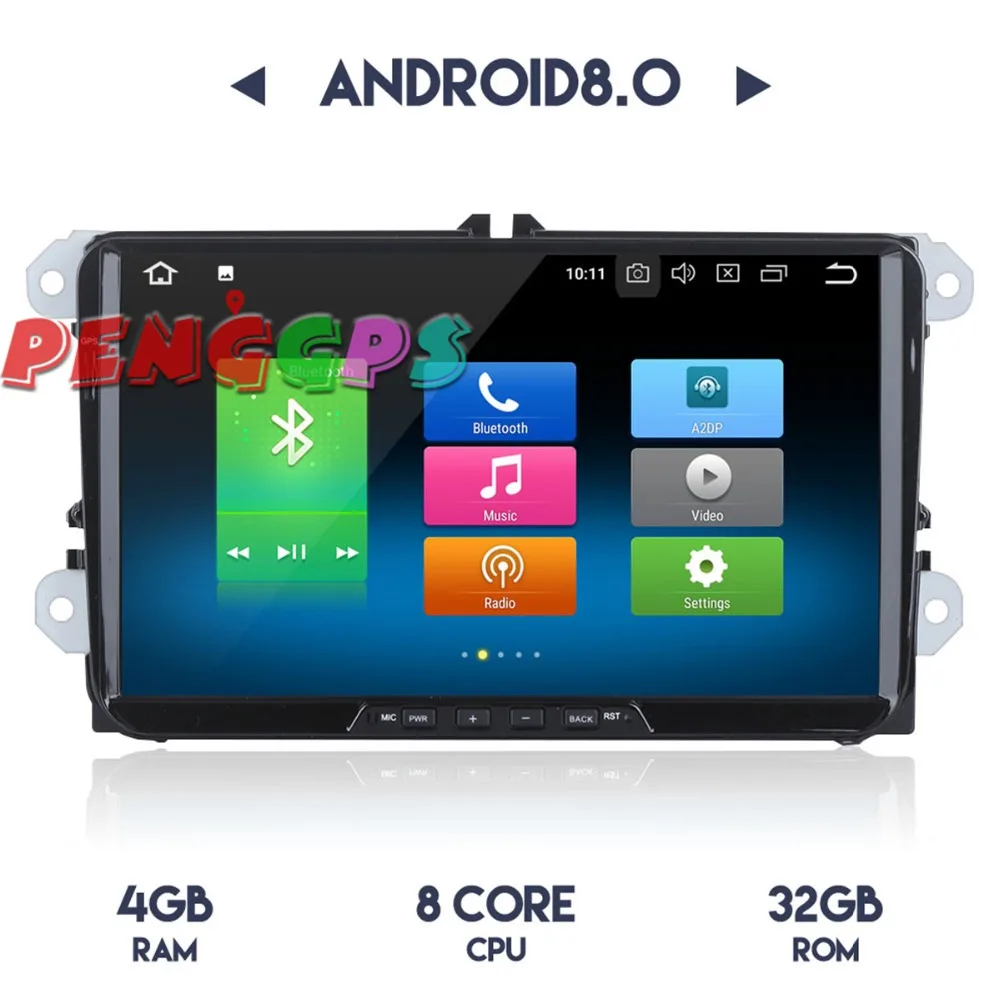9 дюймов Android 8 0 7 1 автомобильный радиоприемник стереонаушники gps Navi для Volkswagen VW Golf