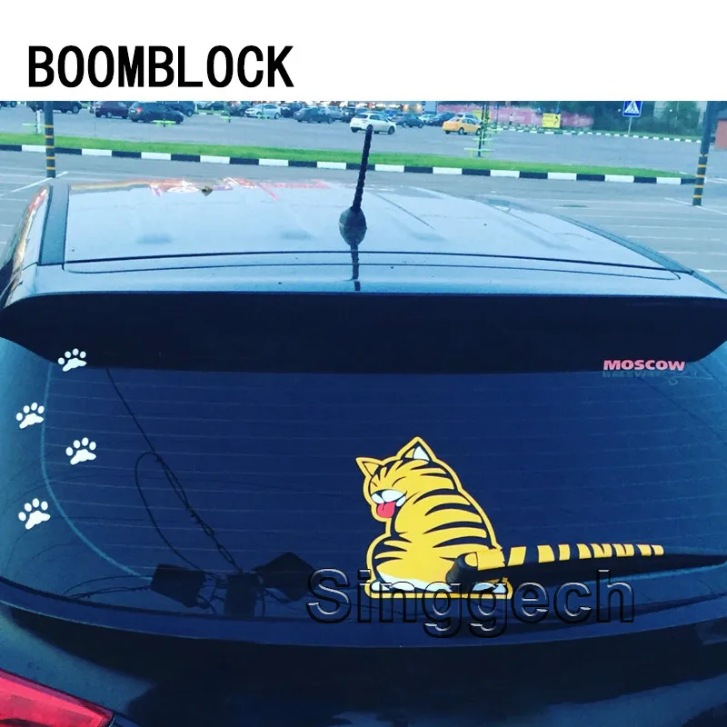 Автостайлинг BOOMBLOCK стеклоочиститель мультяшный Кот наклейка для Opel Astra J G Insignia