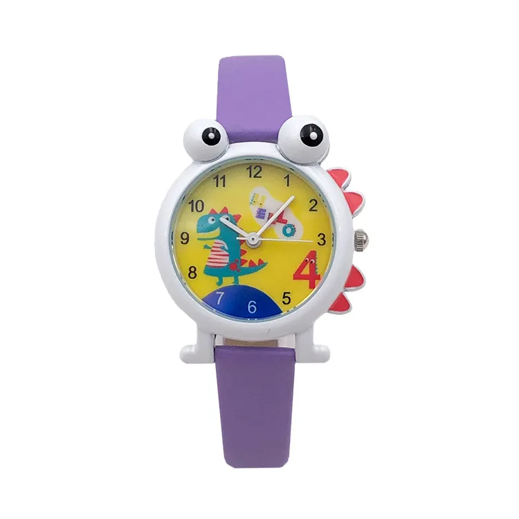 2019 children's cute little dinosaur shape student watch soft leather breathable boys and girls quartz electronic | Наручные часы