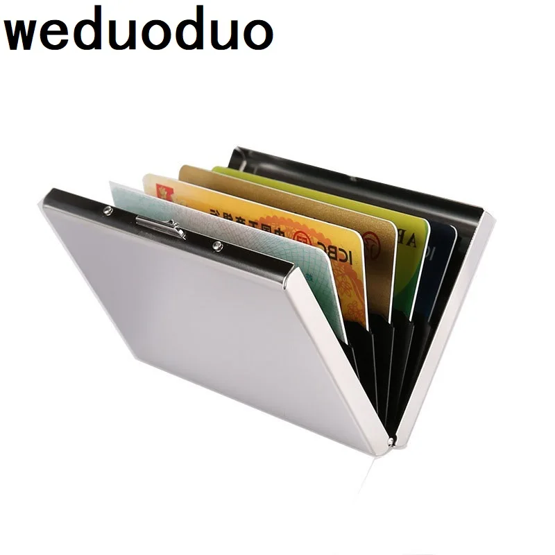 Weduoduo кредитный держатель для карт из нержавеющей стали мужчин тонкий анти