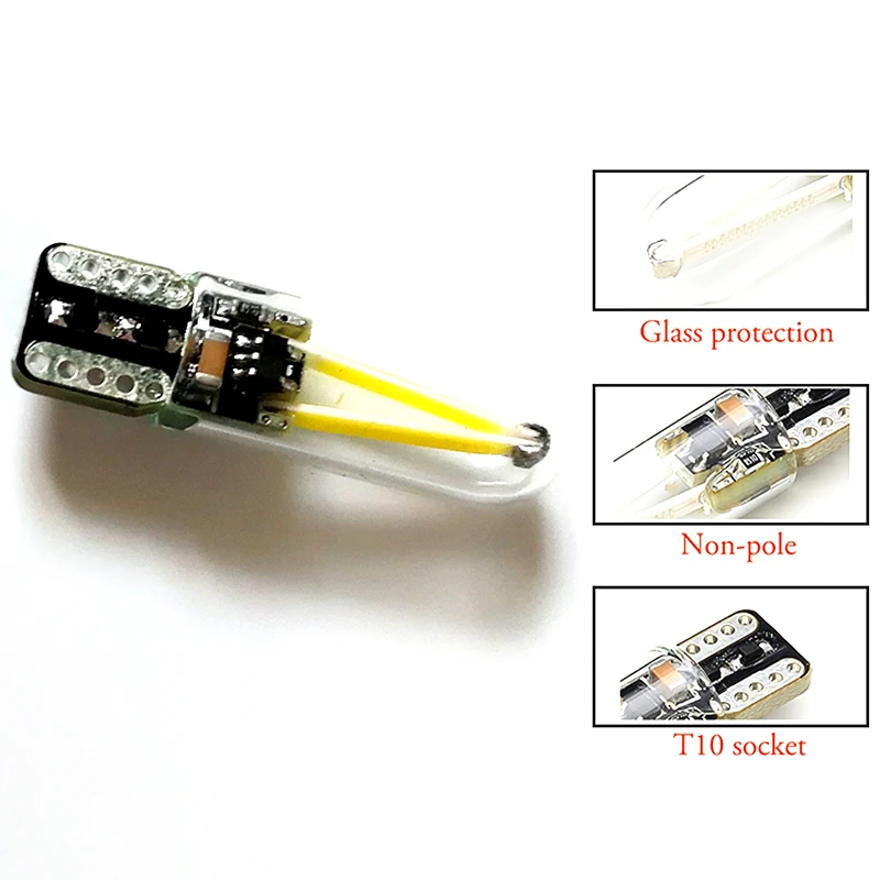 Светодиодные лампы YSY 200 шт./лот T10 W5W Led 192 168 Cob автомобильные с филаментом