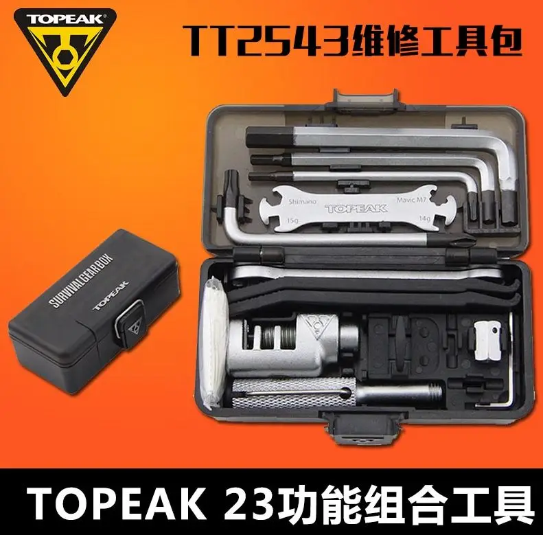 Topeak TT2543 коробка для выживания для велосипеда, набор инструментов для ремонта, велосипедный портативный инструмент, дорожный велосипедный ключ, наборы Bicicleta MTB, инструменты