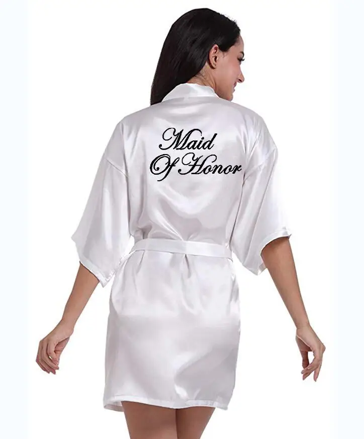 personalized printed Bridal Party Robes Bridesmaids mother of the bride groom maid honor Wedding Day gift satin robe | Женская одежда