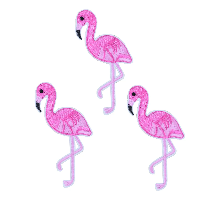10 шт. нашивки с вышивкой в виде розового фламинго для джинсов|embroidered patch|patches for
