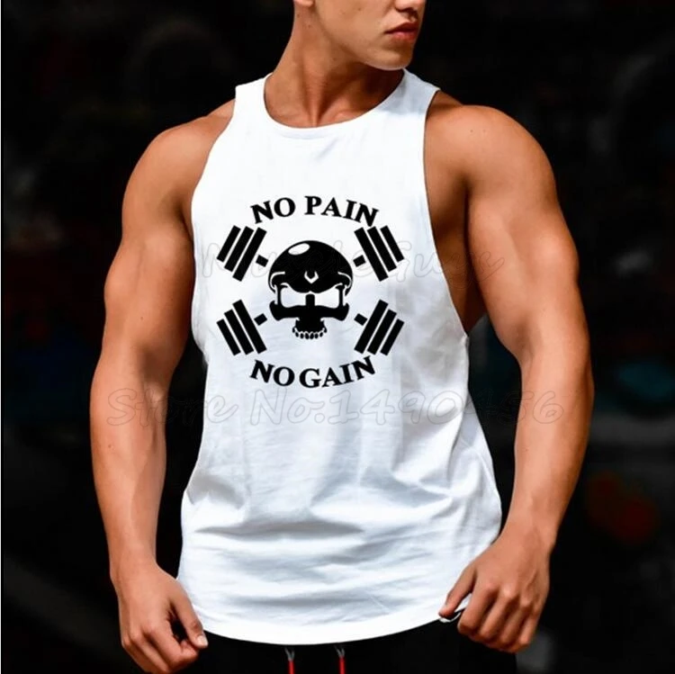 Бренд Muscle Guys Skull Gym Stringer мужская майка для бодибилдинга и фитнеса Стрингер