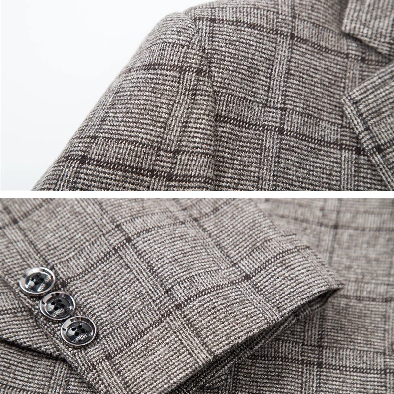 Мужской Клетчатый Блейзер MIACAWOR классический деловой блейзер в британском стиле