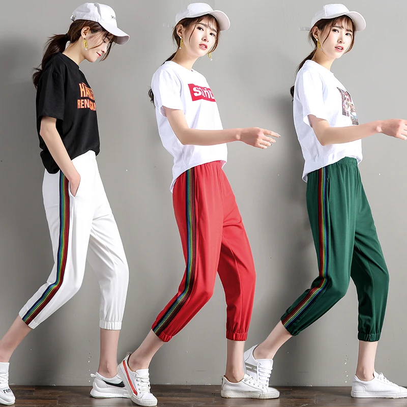 Конфеты Цвет Короткие штаны шить повседневная пот Штаны брюки для женщин |