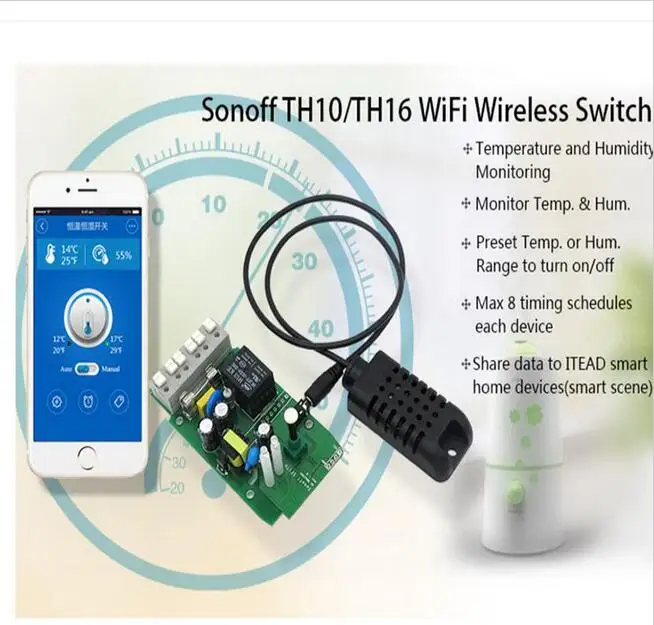 Беспроводной смарт переключатель Itead Sonoff TH 10A/16A с функцией таймера|switch switch|switch