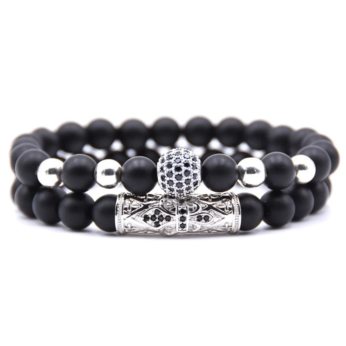 2 шт./компл. 2018 новые модные комплекты браслетов из лавового бисера с короной льва