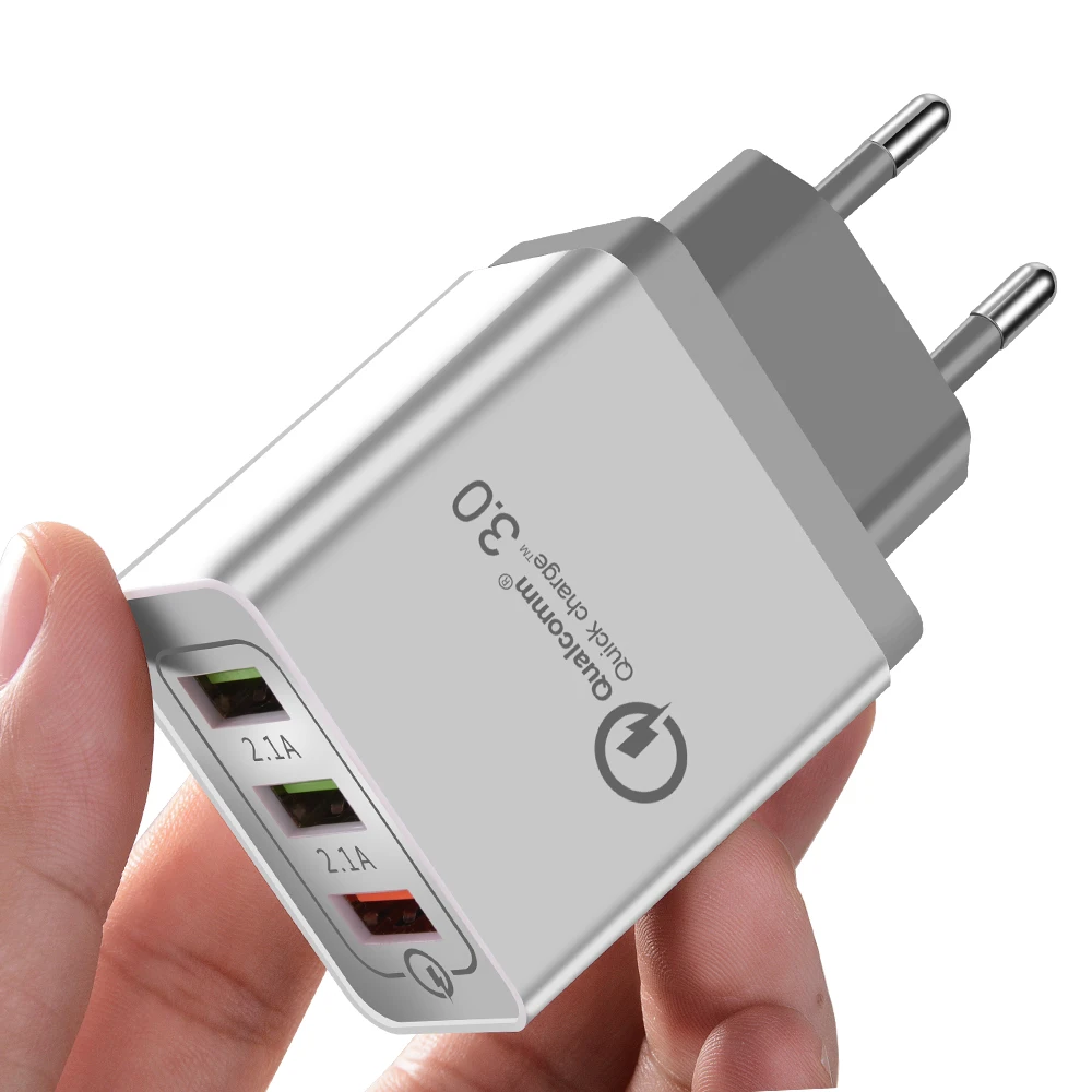 3 порта зарядное устройство для Umidigi A5 S3 S2 A3 A1 Z2 Z1 One Crystal Pro быстрое зарядное устройство Быстрая зарядка 3,0 адаптер для Umidigi power/F1 Play - Тип штекера: gray