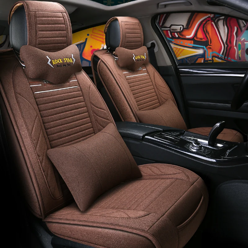 Универсальный льняное волокно автомобильные чехлы для сидений автомобиля Toyota