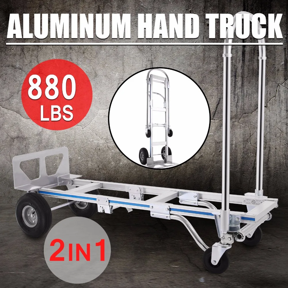 2 в 1 Алюминиевый ручной грузовик/тележка и утилита сверхмощный Объем 880lb|utility