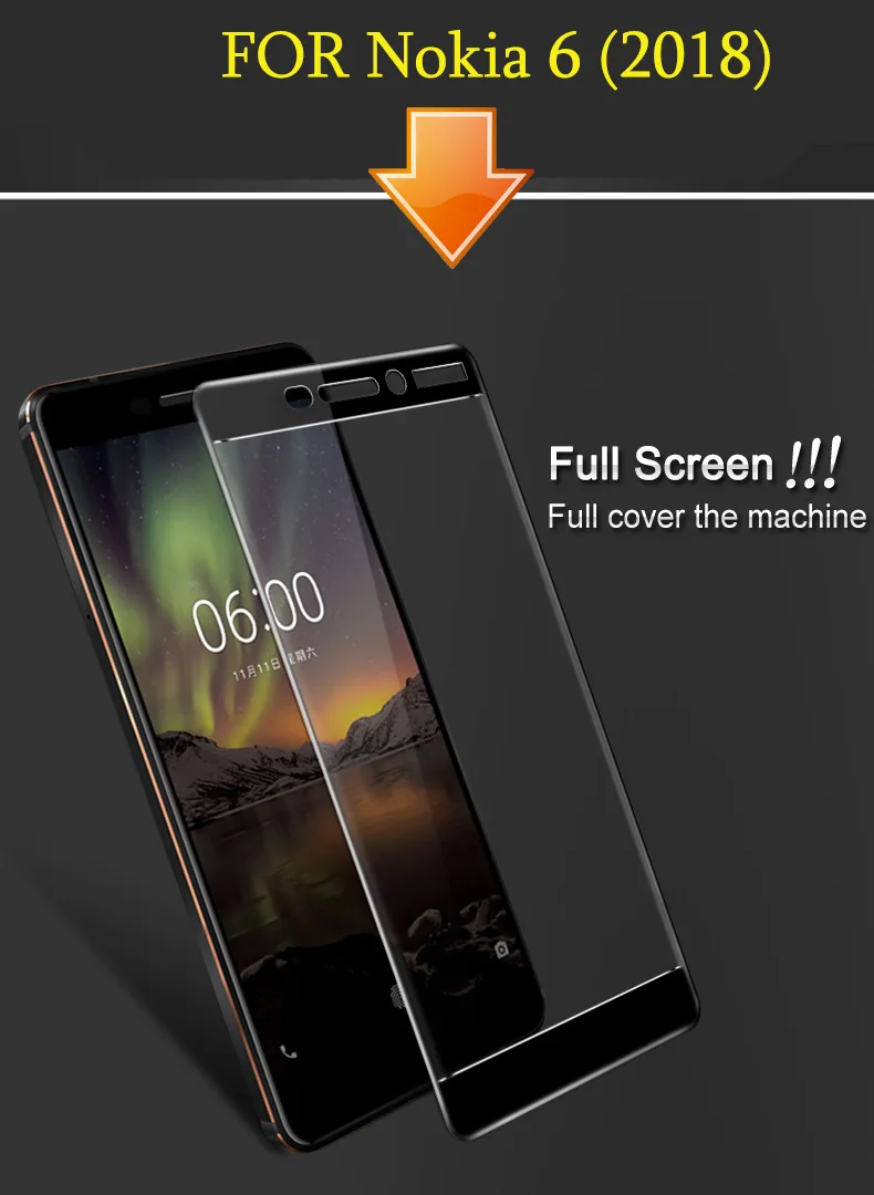 Imak удивительный Анти-взрыв 2.5D протектор экрана для Nokia 5 6 7 7Plus 8 полное покрытие защитная пленка из закаленного стекла Олеофобная