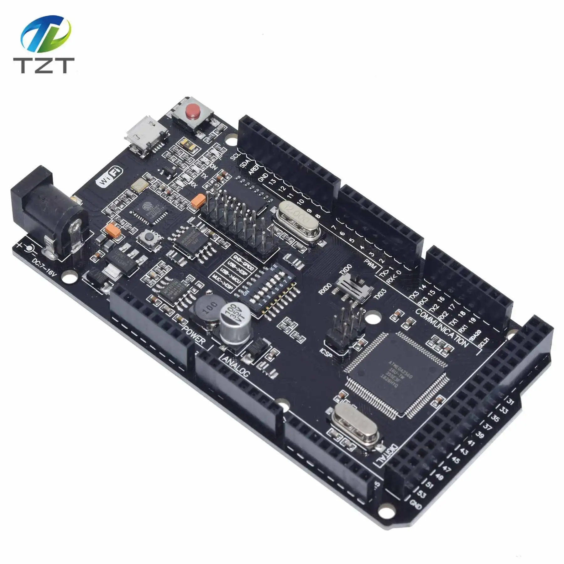 Mega2560+ Wi-Fi, R3 ATmega2560+ ESP8266 32Мб оперативной памяти, USB-TTL CH340G. Совместимость для Arduino Mega NodeMCU для WeMos ESP8266