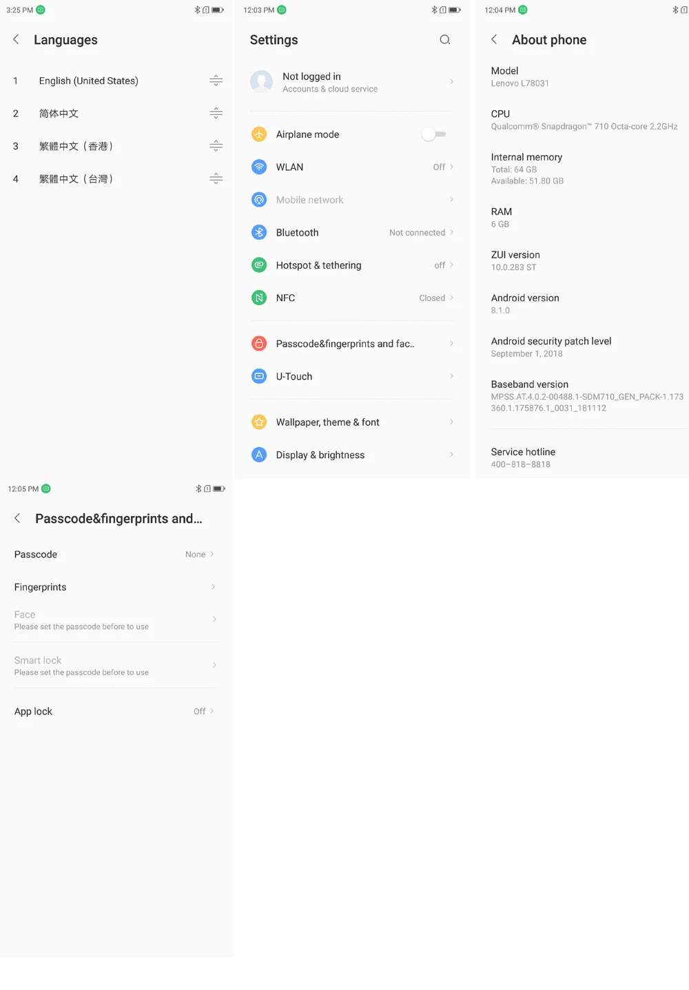 Lenovo Z5 Pro 6,39 дюймов 4G LTE Snapdragon 710 Восьмиядерный ZUI 10,0 Мп+ 16 МП AI Двойная камера 6 Гб RAM 64 Гб ROM Smartphon