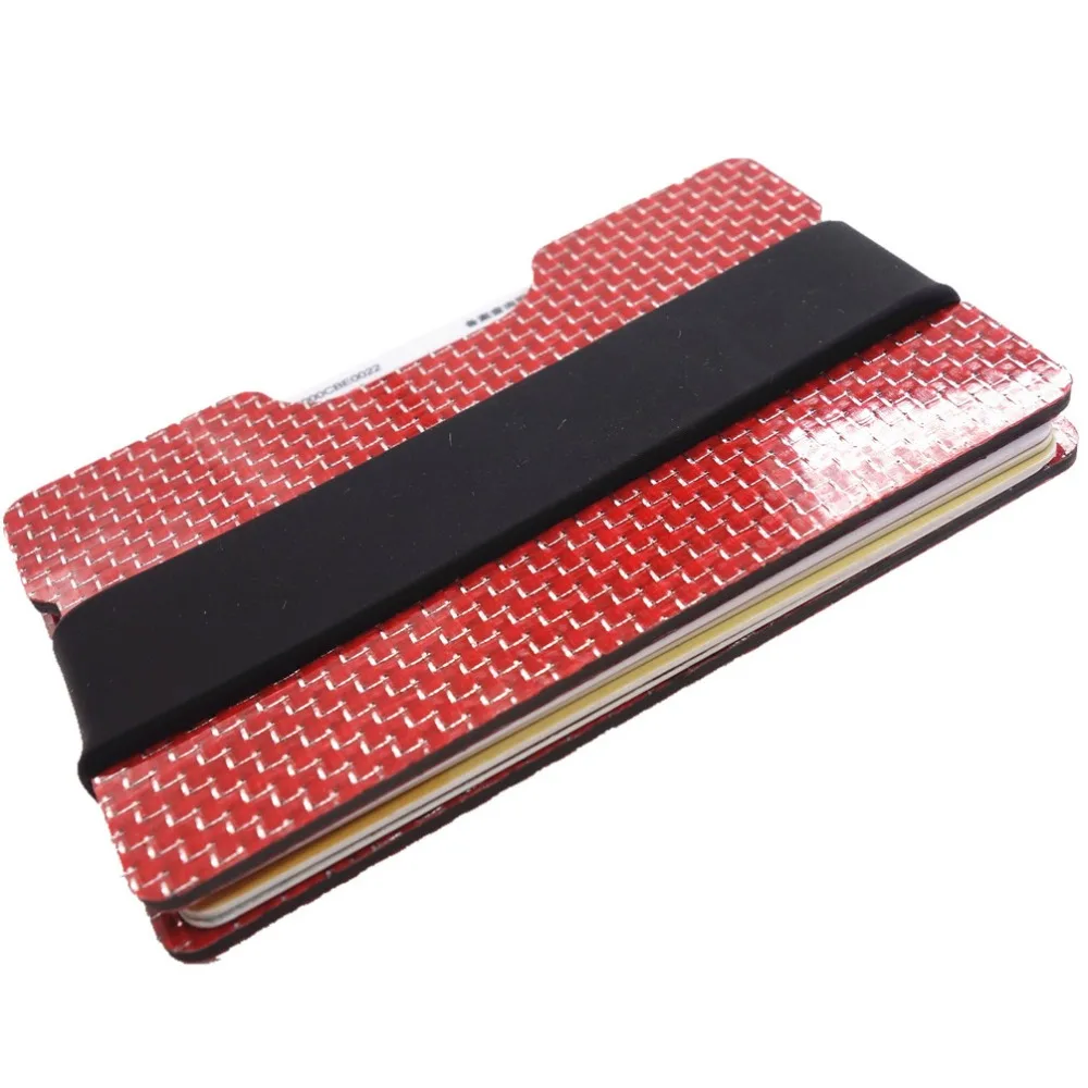 Держатель для кредитных карт из углеродного волокна с RFID блокировкой тонкий