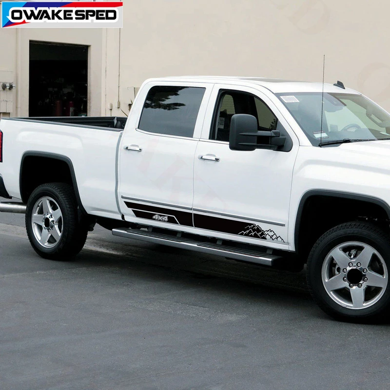 Наклейка на автомобиль боковая юбка дверь полоса комплект для GMC Sierra Z71 1500 фара