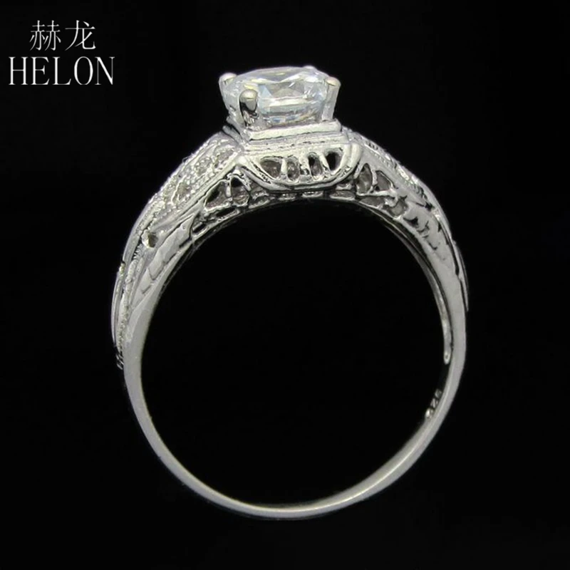 HELON Настоящее серебро 925 проба из настоящего кубического циркония кольцо на свадебный юбилей для женщин Пасьянс вечерние брендовые ювелирные изделия подарок