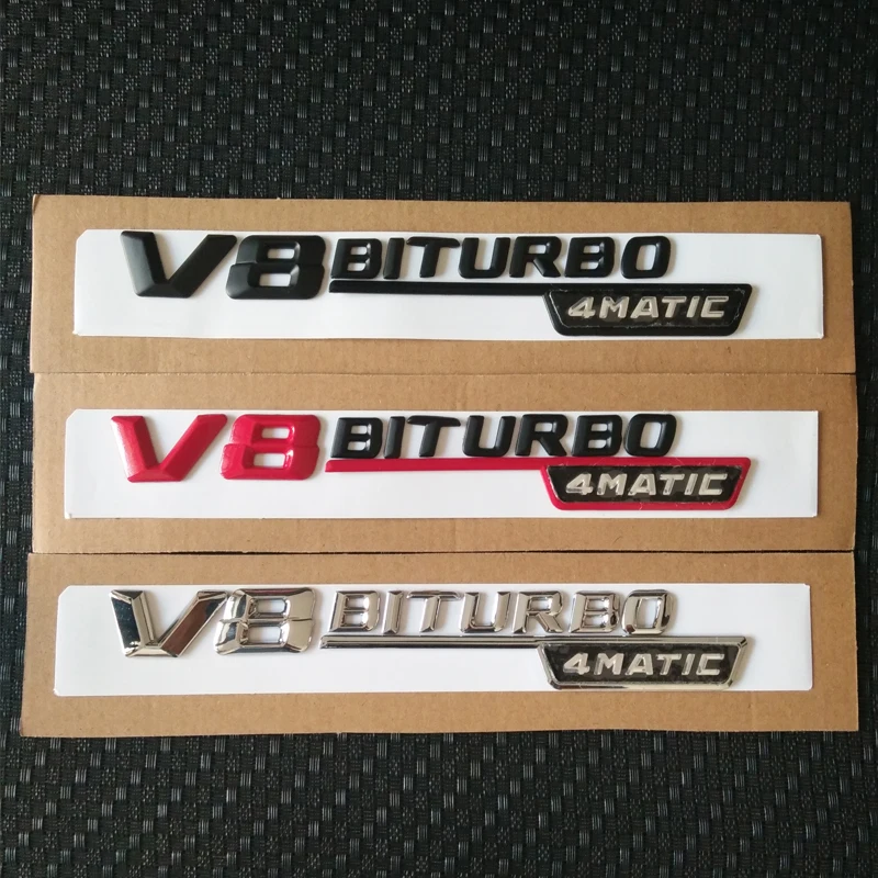 ABS V8 V12 BITURBO Автомобильная боковая наклейка эмблема для Mercedes Benz w117 cla45 w205 c63 w212 e63 w207
