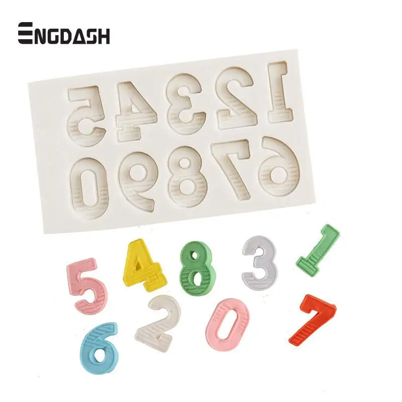 Фото ENGDASH 1 Набор номер 0-9 силиконовая форма помадка торт инструменты для украшения ENGDASH 1 Набор номер 0-9 силиконовая форма помадка торт инструменты для украшения