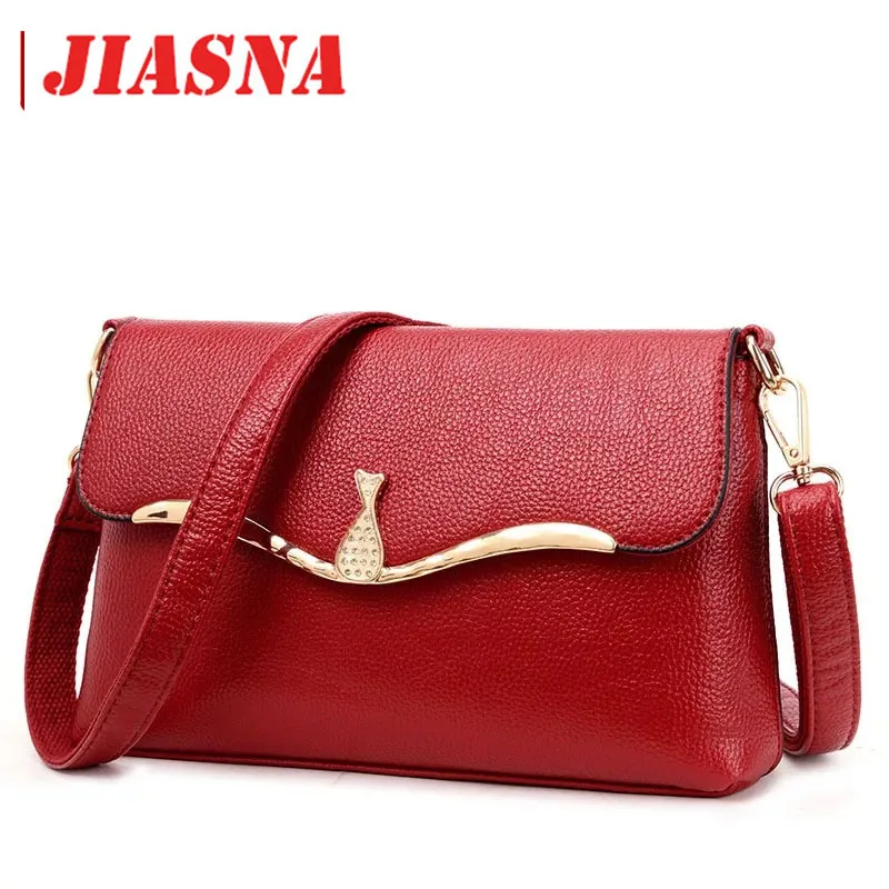 JIASNA Новый Женский PU Мягкий Высокое Качество Сумка Япония и корейский Стиль Solid