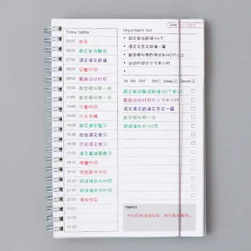 Daily plan Записные книжки повесток планировщик дневник Еженедельный Органайзер, скрепленный спиралью либрета А5 записные книжки ежемесячный крафт-бумага расписание Filofax - Цвет: Daily plan