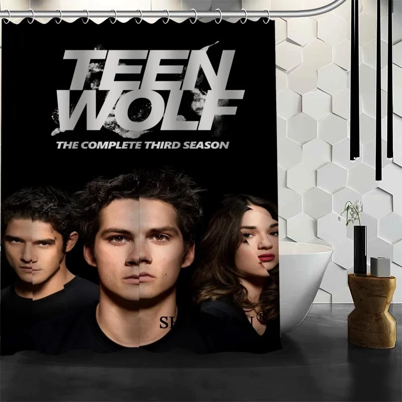 Штора для душа Shunqian Teen Wolf с 3D принтом 12 крючков ванной комнаты Высококачественная
