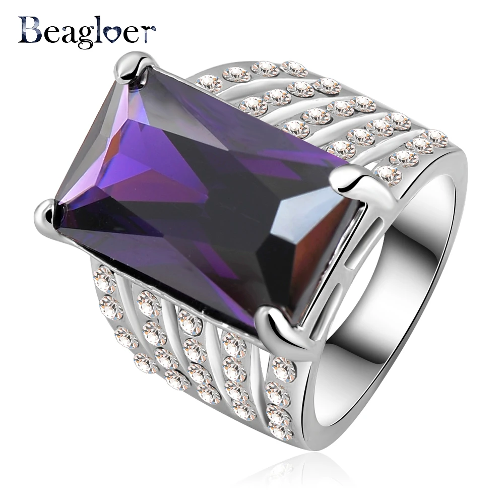 Beagloer продвижение модное кольцо элегантное фиолетовое обручальное Австрийские