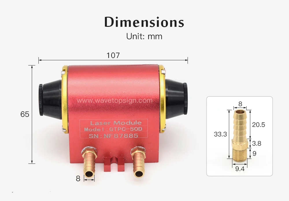 WaveTopSign GTPC 50D 50 Вт прямой jjing YAG лазерный модуль GTPC-50D лазерный диодный насос для лазерного станка YAG