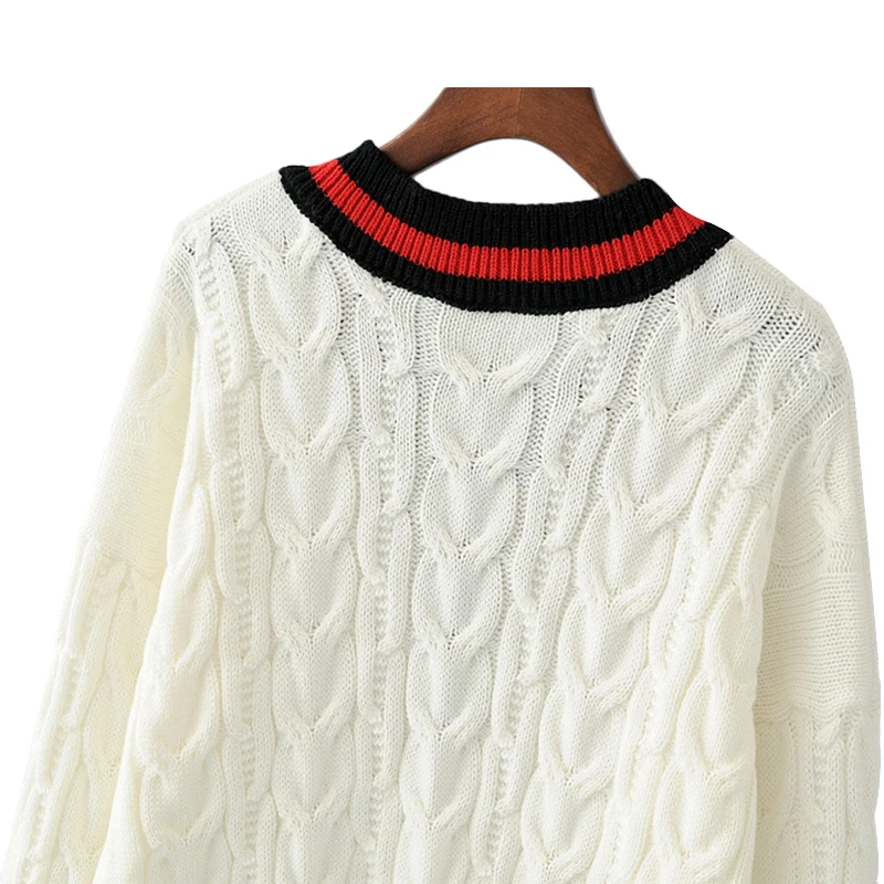 Женский пуловер с V-образным вырезом длинным рукавом | Женская одежда