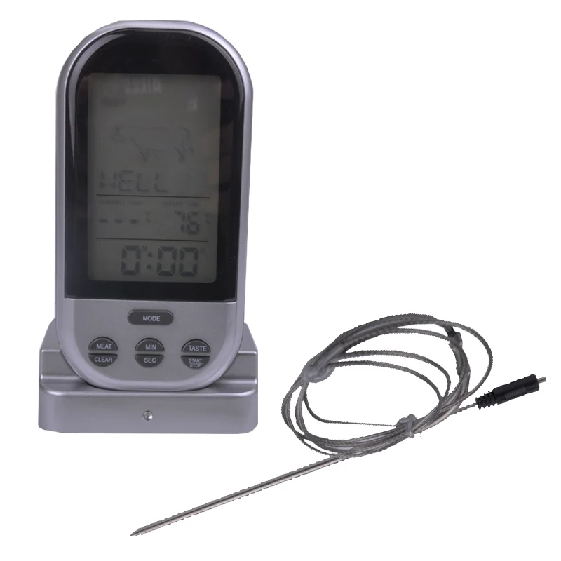Беспроводной цифровой пищевой термометр электронный для барбекю бесплатная
