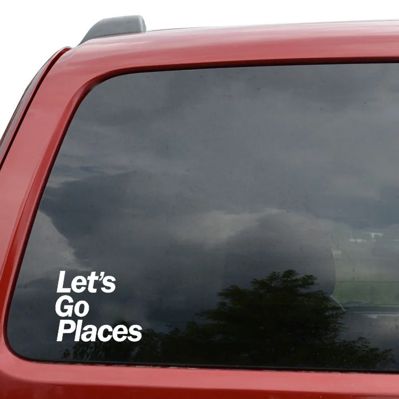 QYPF 13CM*10.6CM Funny Let's Go Places Vinyl Car Sticker Decal Black Silver Decoration C15-2691 | Stickers