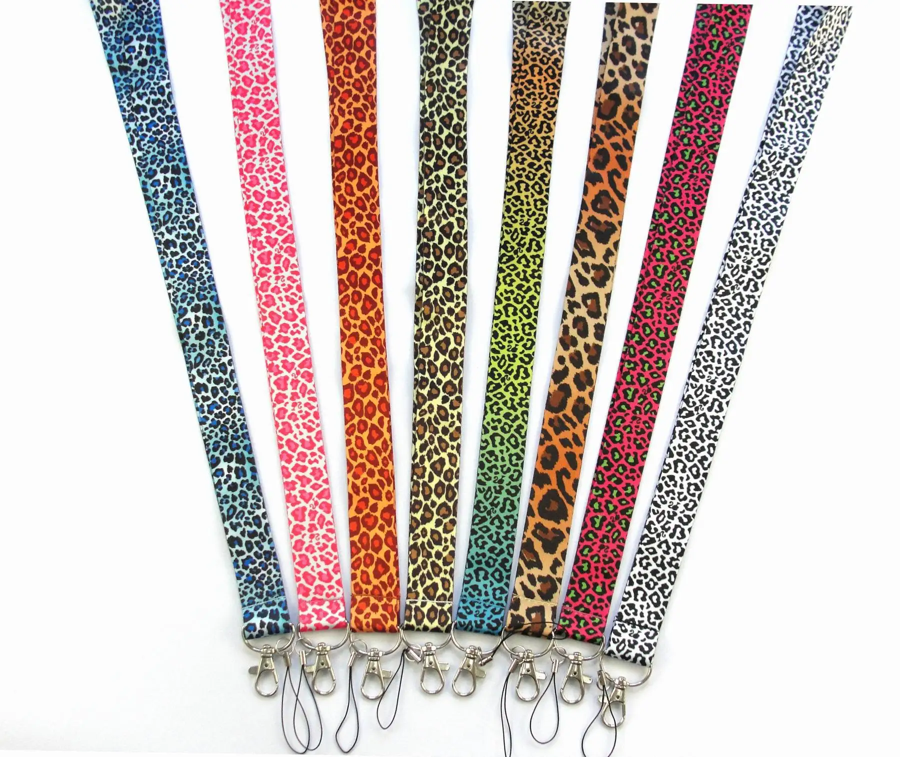 Один PC Browm/розовый/черный/белый леопардовый ремешок для ключей Cheetah ID значки держатели животное телефон шеи ремни с брелоком