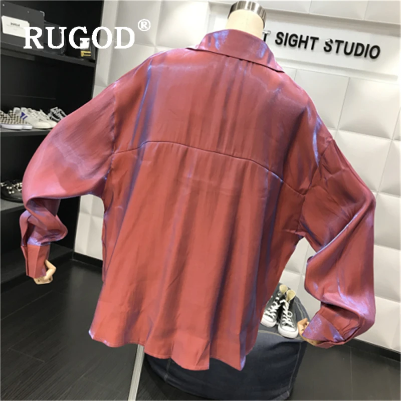 RUGOD модный градиентный костюм из двух предметов женские корейские рубашки с