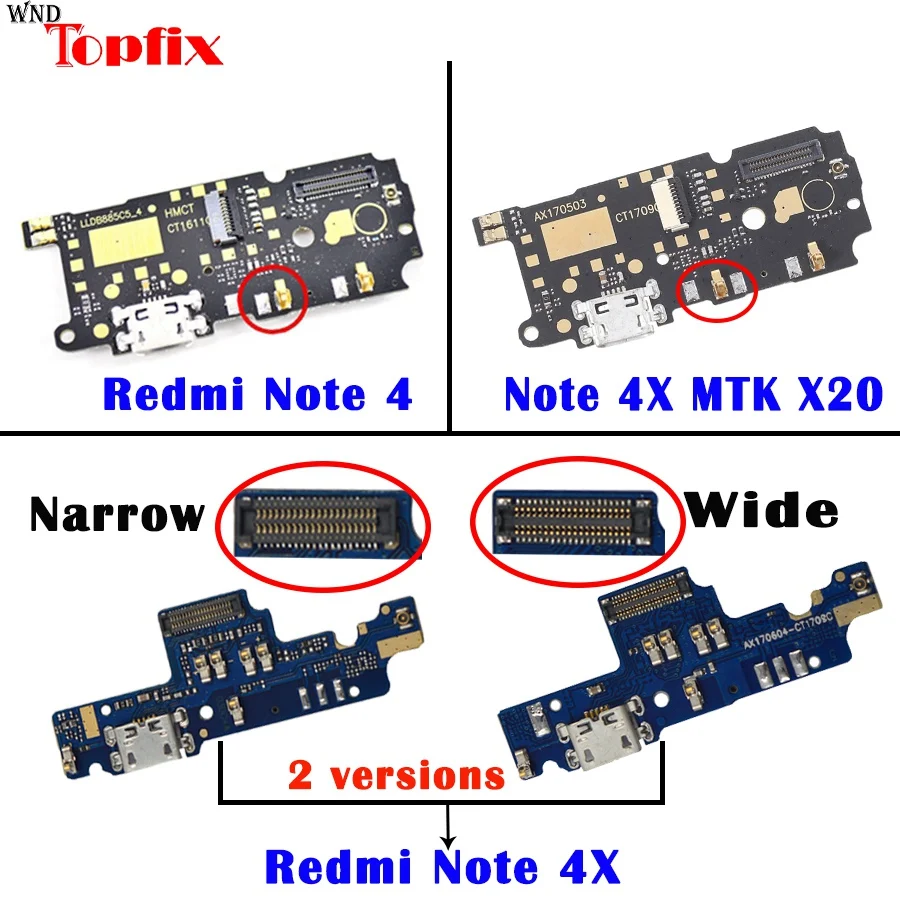 

Зарядное устройство с USB-портом для Redmi Note 4, штекер для подключения док-станции, гибкий кабель для 5,5 "Xiaomi Redmi Note 4, Замена платы зарядного порта