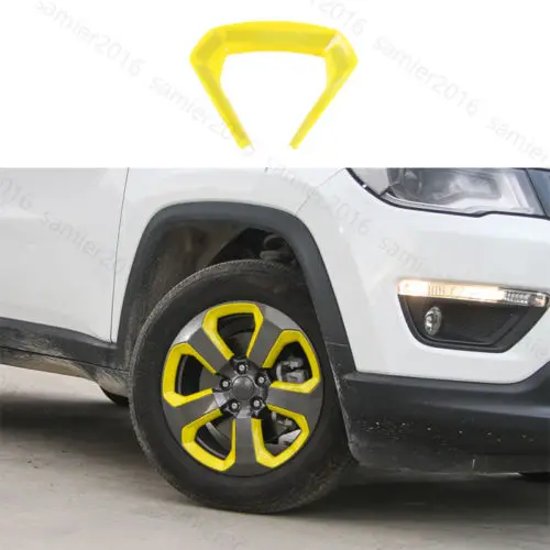 

20pc Yellow ABS Fit For Jeep Compass 2017 Wheel Round Decorator Frame Cover Trim