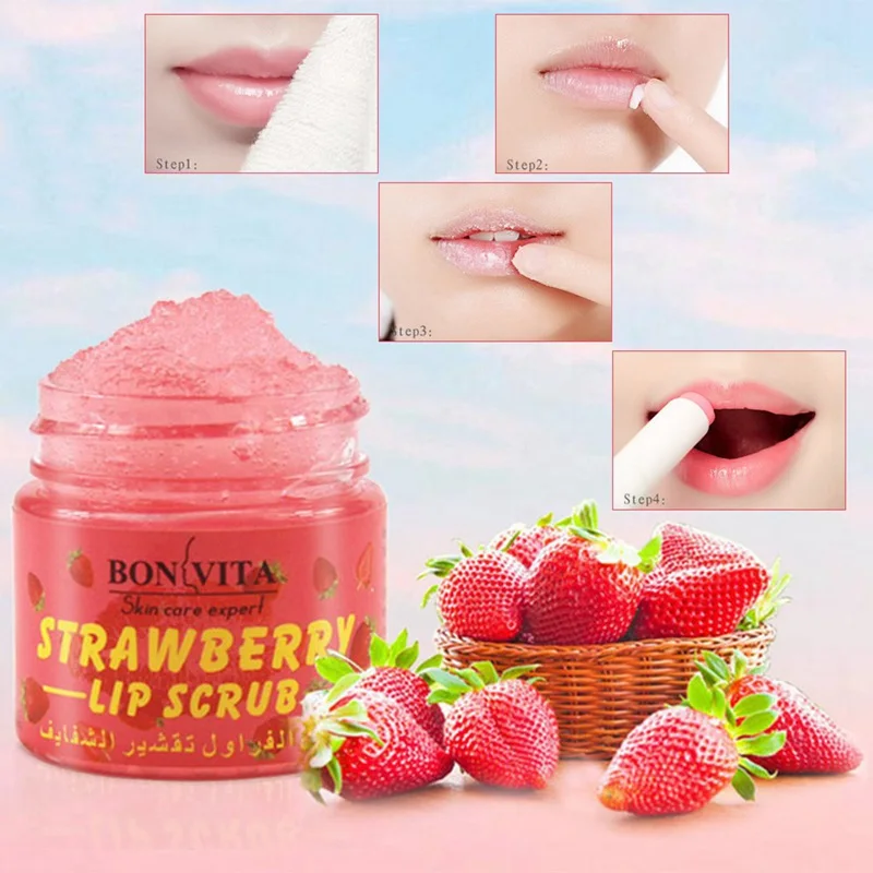 Клубника огурец Мягкий увлажняющий, отшелушивающий скраб для губ Exfoliator Фрукты Лечение питают скраб лечение