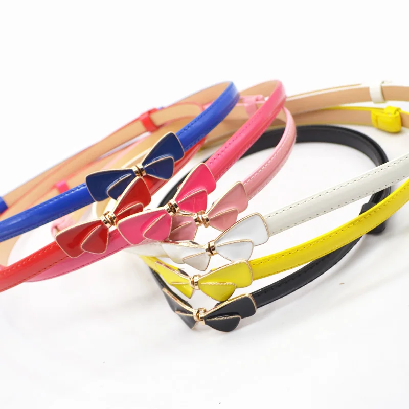 Модный регулируемый ремень из лакированной кожи с золотистым эмалированным